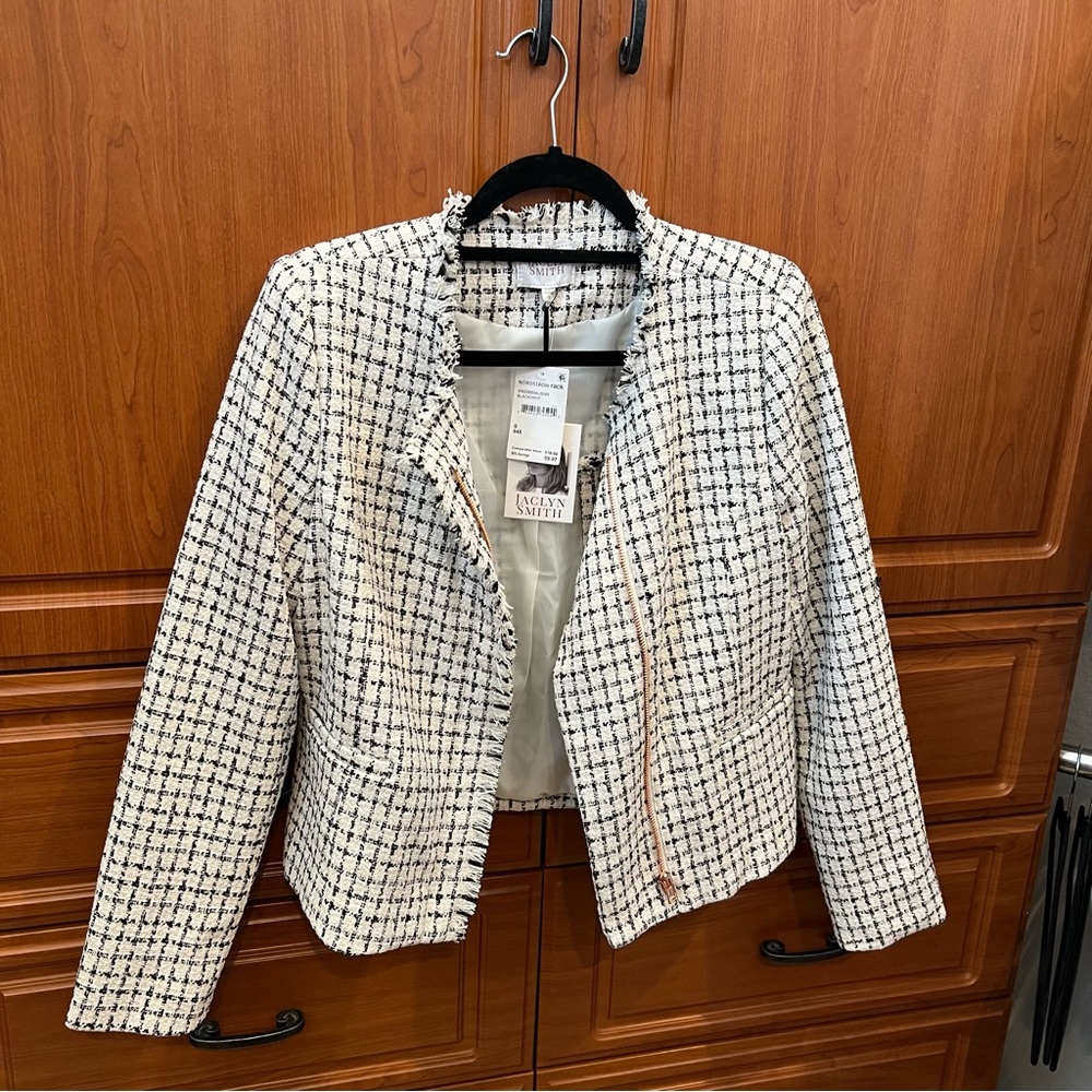NWT! Jaclyn Smith Tweed Moto Jacket - Picture 4 of 6